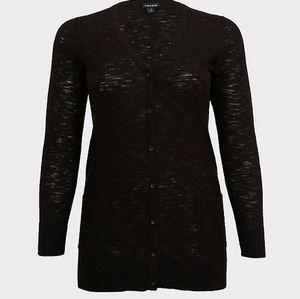 NWT* TORRID BLACK, size 3 BOYFRIEND SLUB CARDIGAN